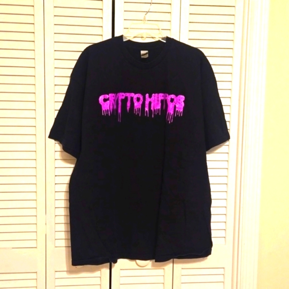 Gildan CRYPTO HIPPOS Men's 2XL Cotton Graphic Tee
